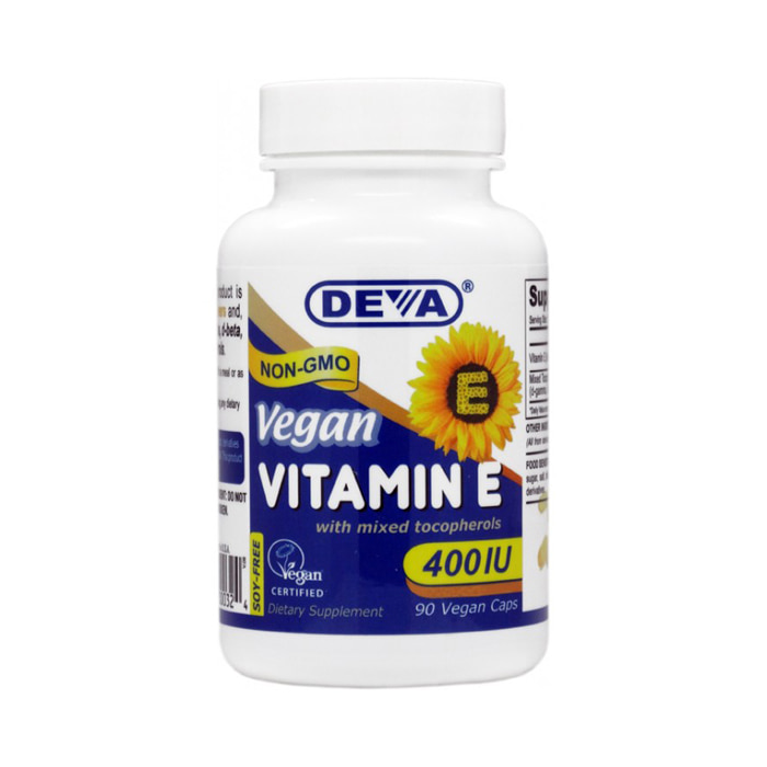 [Deva]비건 비타민 E 400IU 토코페롤 혼합물(내츄럴)90비건캡슐